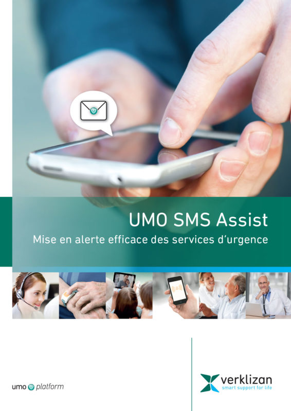 Dizajn flyera za tvrtku Verklizan. Na letku se nalazi slika muškarca koji koristi mobilni uređaj sa ikonom poruke iznad nje. Ispod se nalazi tekst u bijeloj boji na zelenoj podlozi te niz dodatnih slika zadovoljnih klijenata kako upotrebljavaju aplikaciju na pametnim uređajima ispod teksta.